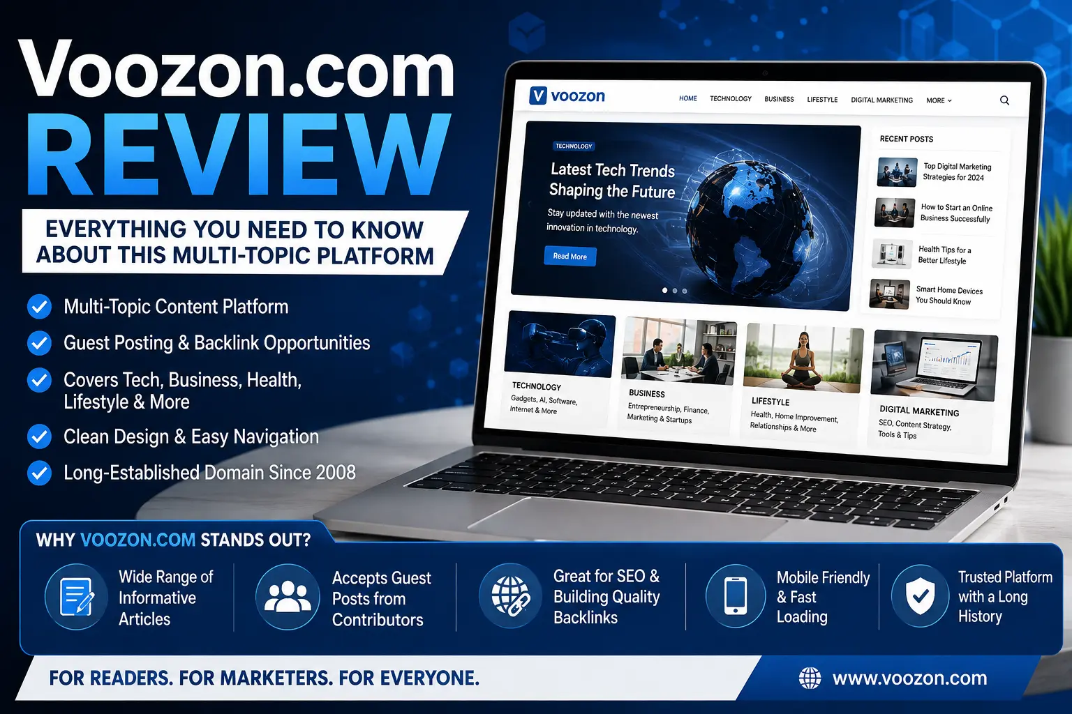 Voozon.com Review (2026): Multi-Topic Digital Media & Guest Post Platform | voozon.com