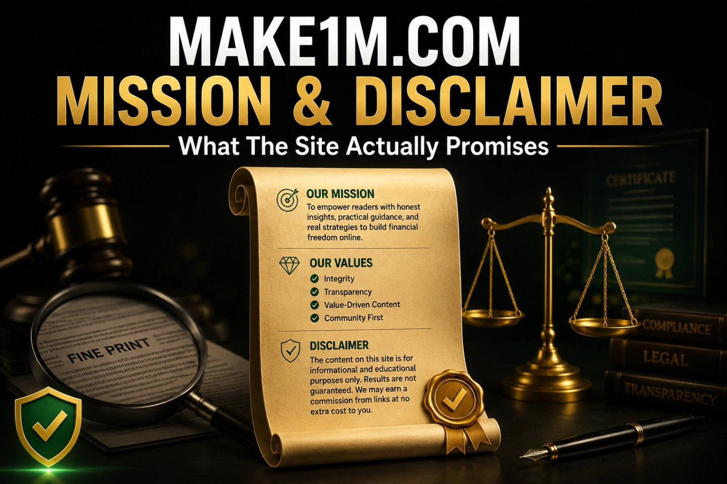 Make1m.com’s Mission, Values, and Disclaimer: What the Site Actually Promises